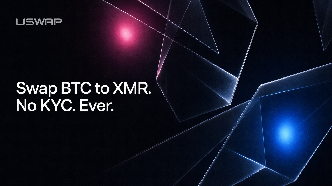 uSwap blog hero — swap Bitcoin to Monero without KYC